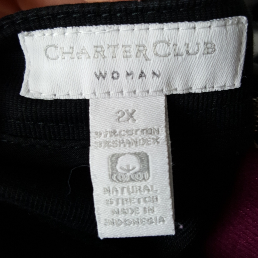 Charter Club Black jean collar less jacket size 2x - Picture 5 of 5